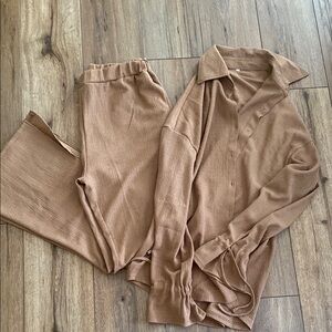 Women's Tan Pants & Jumpsuit Set